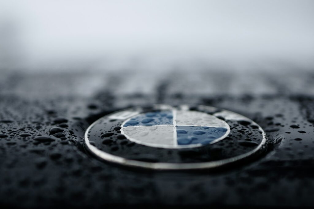 shallow focus photo BMW logo