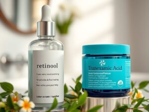 Retinol a kwas traneksamowy w pielęgnacji: kiedy łączyć, a kiedy zachować ostrożność dla skóry z przebarwieniami i rumieniem